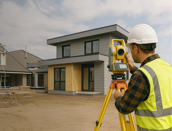 Surveyor capturing a site with a 3D laser scanner